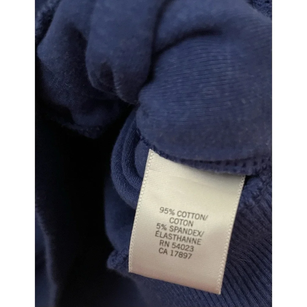 Banana Republic Blue Shawl Collar Sweatshirt Small Cotton Stretch Casual Top